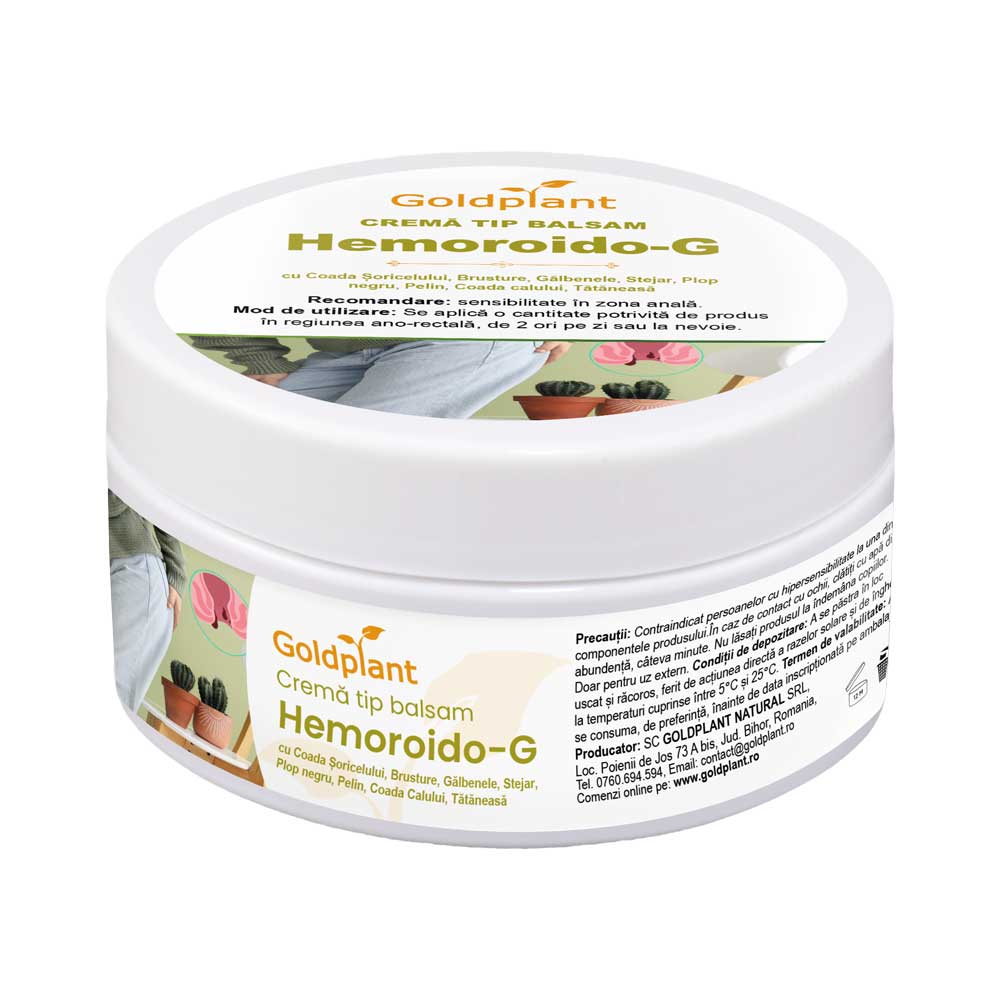 Hemoroido G – Cremă 100ml cu extracte concentrate din plante medicinale