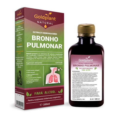 Bronho Pulmonară – Tinctură fără alcool 200ml, Extract hidrogliceric concentrat