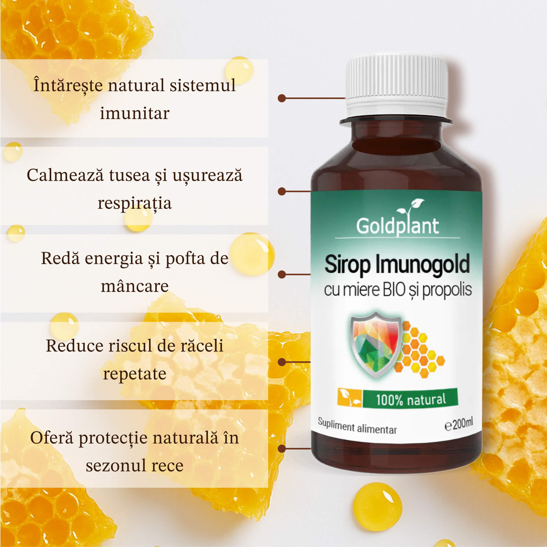 Cura Imunogold pentru Copii + 1 Ceai GRATIS – 36 de zile de imunitate naturală (3 Siropuri Imunogold)