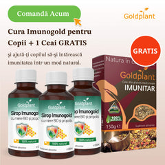 Cura Imunogold pentru Copii + 1 Ceai GRATIS – 36 de zile de imunitate naturală (3 Siropuri Imunogold)