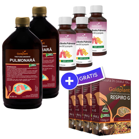 Pachet afecțiuni Respiratorii 60 Zile + 4 Ceaiuri GRATIS
